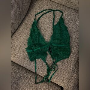 Victoria secret teddy Elegant Lace Bralette in Green lingerie